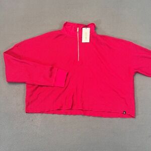 Calvin Klein Jeans Woman's Sz Lg Pullover Pink Sweater Waffle Oversized Mock NWT